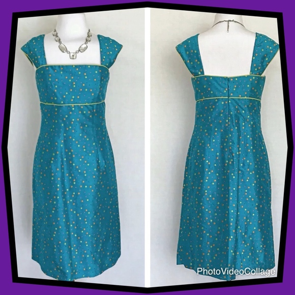 Silk Polka Dot A-line Dress by Jean Michel - Picture 1 of 8